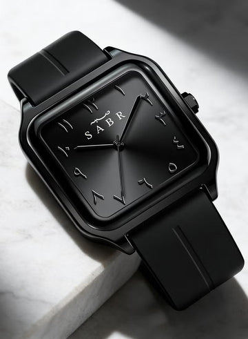 ⌚ SABA Urban Square Analog Watch – Minimalist Unisex Black Wristwatch with Silicone Strap | Modern Everyday Timepiece